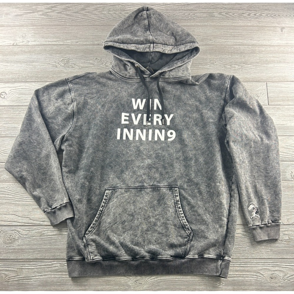 Baseballism Hooded Sweatshirt Win Every Innin9 Oversized Size XL Gray